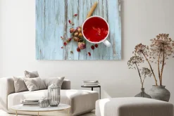 Obraz: Czerwony kwiat herbata z płatków róży