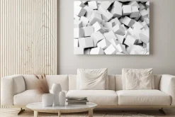 Obraz: 3d białe kostki pile abstrakcyjne tło