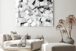 Obraz: 3d białe kostki pile abstrakcyjne tło