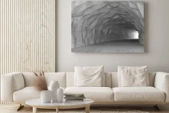 Obraz: 3d tunelu wnętrze z chaotycznym wielokąta ulgi