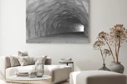 Obraz: 3d tunelu wnętrze z chaotycznym wielokąta ulgi