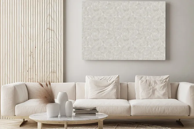 Obraz: Delikatne liście palm na jasnym tle