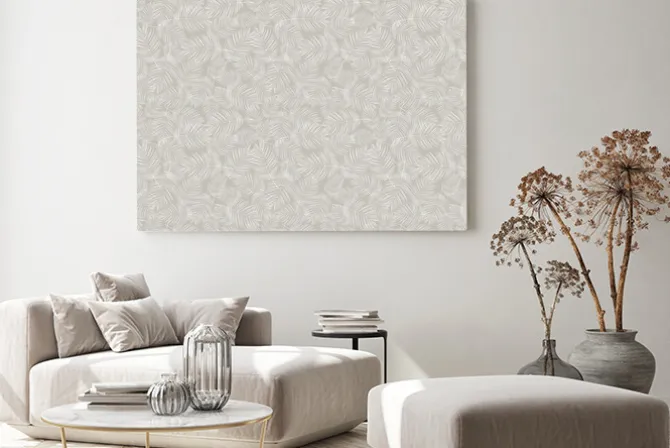 Obraz: Delikatne liście palm na jasnym tle