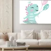 Obraz: Dinosaur baby girl cute print. sweet dino with balloon, ballet
