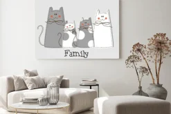 Obraz: Dla dzieci kotki na szarym tle