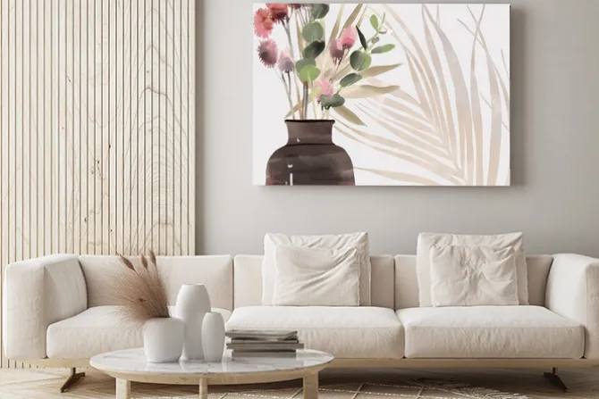 Obraz: Dried boho flowers compositions design for greeting