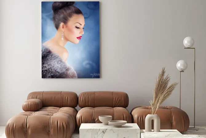 Obraz: Dziewczyna w futrze winter luxury. fur fashion. biżuteria