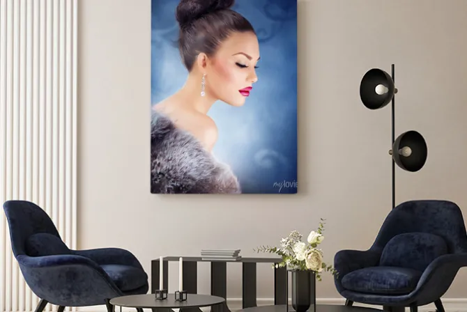 Obraz: Dziewczyna w futrze winter luxury. fur fashion. biżuteria