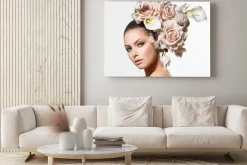 Obraz: Dziewczyna z hair beauty fashion flowers. bride. kreatywne fryzura