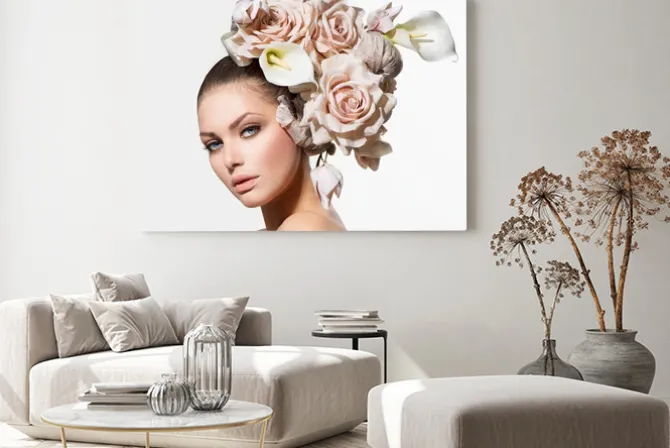 Obraz: Dziewczyna z hair beauty fashion flowers. bride. kreatywne fryzura