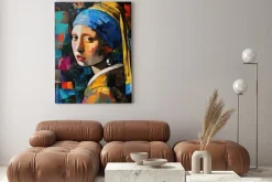 Obraz: Dziewczyna z perłą w abstrakcyjnej koncepcji