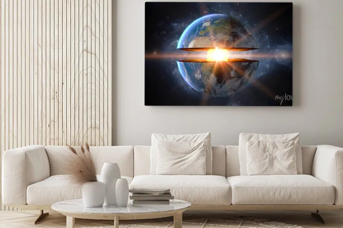 Obraz: Earth core. inner structure with geological layers. 3d rendering