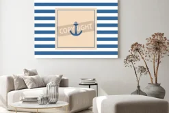 Obraz: Żeglarskie karta wektor lub zaproszenie z kotwicą pastelowym