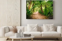 Obraz: Egzotyczna tropikalna ścieżka wśród palm