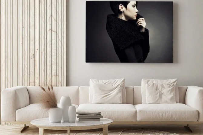 Obraz: Elegancka pani w płaszczu