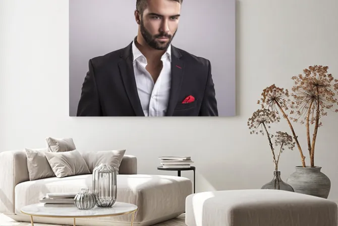 Obraz: Elegancki młody przystojny mężczyzna. portret studyjny mody.