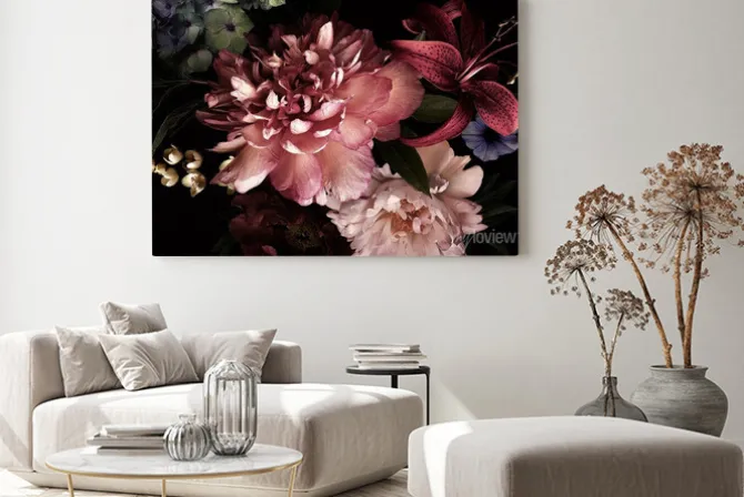 Obraz: Eleganckie kwiaty na zbliżeniu