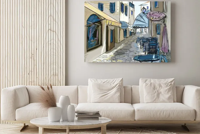 Obraz: Fasady starych domów w mieście