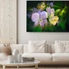 Obraz: Fioletowe i żółte storczyki w stylu malarskim