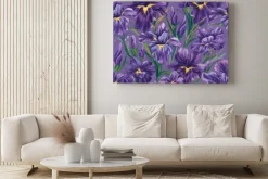Obraz: Floral seamless pattern with hand-painted iris flowers and delicately