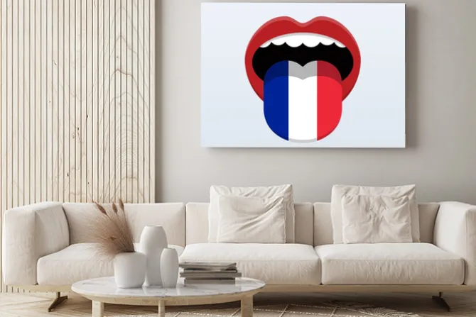 Obraz: Francja język. abstrakcyjny język ludzki.