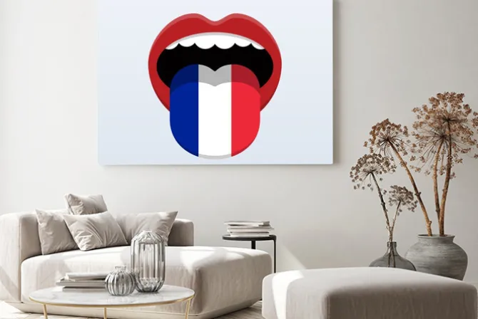 Obraz: Francja język. abstrakcyjny język ludzki.