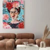 Obraz: Frida kahlo w kwiatowej kompozycji barwny portret