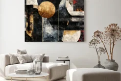 Obraz: Geometryczna abstrakcja w stylu grunge