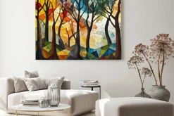 Obraz: Geometryczny las abstrakcyjna kompozycja