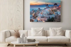 Obraz: Grecka wyspa santorini wieczorową porą