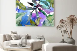 Obraz: Green leaf. exotic tropical hawaiian summer. watercolor background