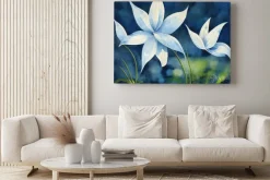 Obraz: Ilustracja kwiaty z kroplami wody