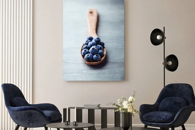 Obraz: Jagody na drewnianą łyżką