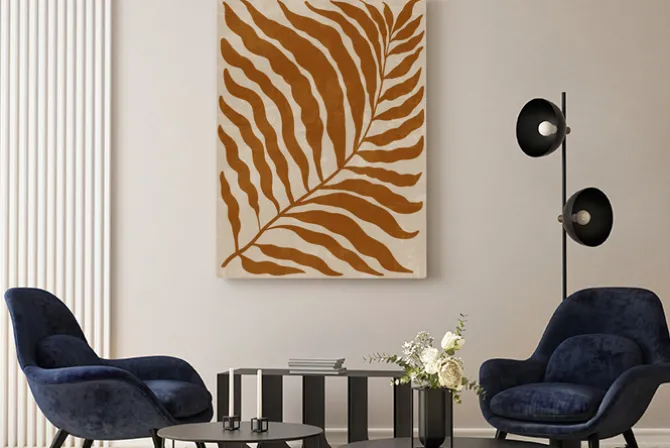 Obraz: Jesienny liść w stylu boho