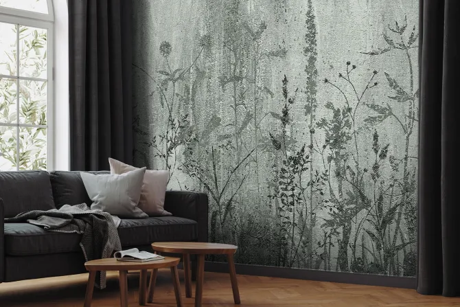 Obraz: Łąka dzikich kwiatów na betonie