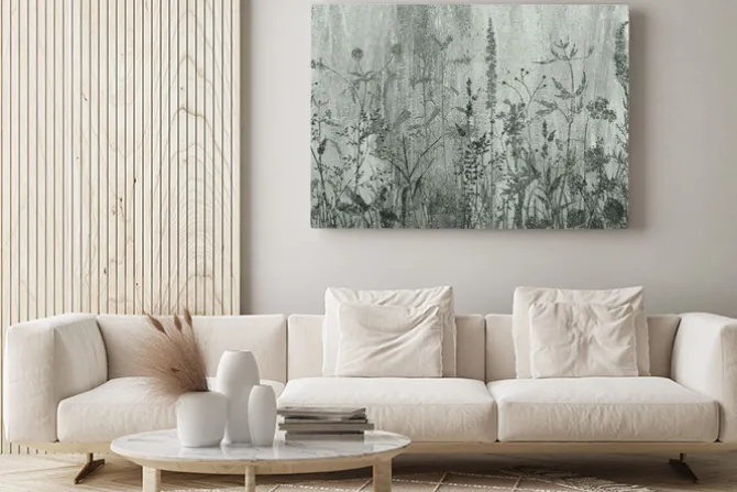 Obraz: Łąka dzikich kwiatów na betonie