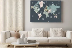 Obraz: Kids nursery world map for wallpaper printing of philipsburg