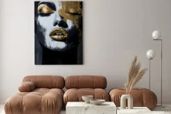 Obraz: Kobiecy portret abstrakcja ze złotem