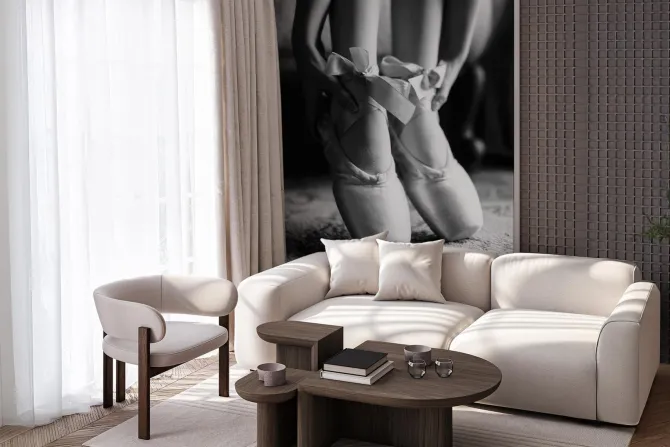 Obraz: Kobieta tańcząca w baletkach