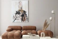 Obraz: Kobieta w sukni abstrakcyjny portret
