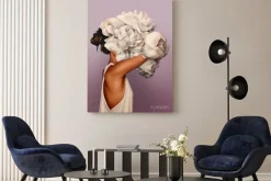 Obraz: Kobieta z białymi kwiatami