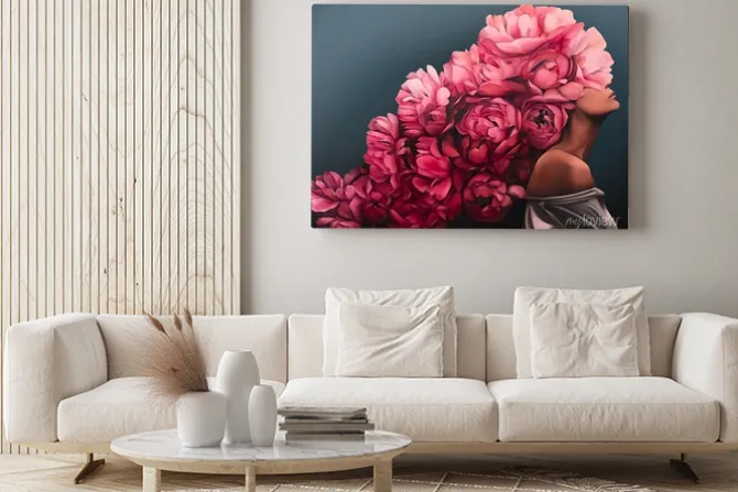 Obraz: Kobieta z różami na głowie