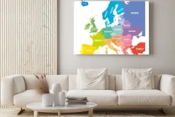 Obraz: Kolorowa mapa polityczna europy z nazwami państw