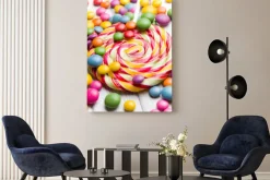 Obraz: Kolorowe cukierki i lizak