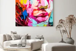 Obraz: Kolorowe usta abstrakcyjny malunek