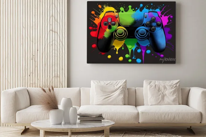 Obraz: Kontroler do gier kolorowa abstrakcja