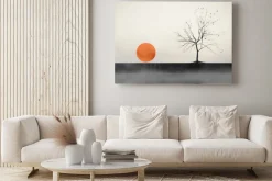 Obraz: Krajobraz drzewo o zachodzie słońca