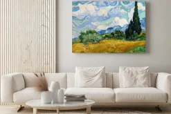 Obraz: Krajobraz z cyprysami w stylu van gogh