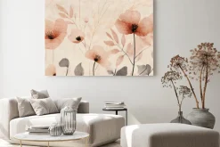 Obraz: Kwiaty polne maki i liście roślin