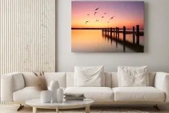 Obraz: Langer steg am see am morgen